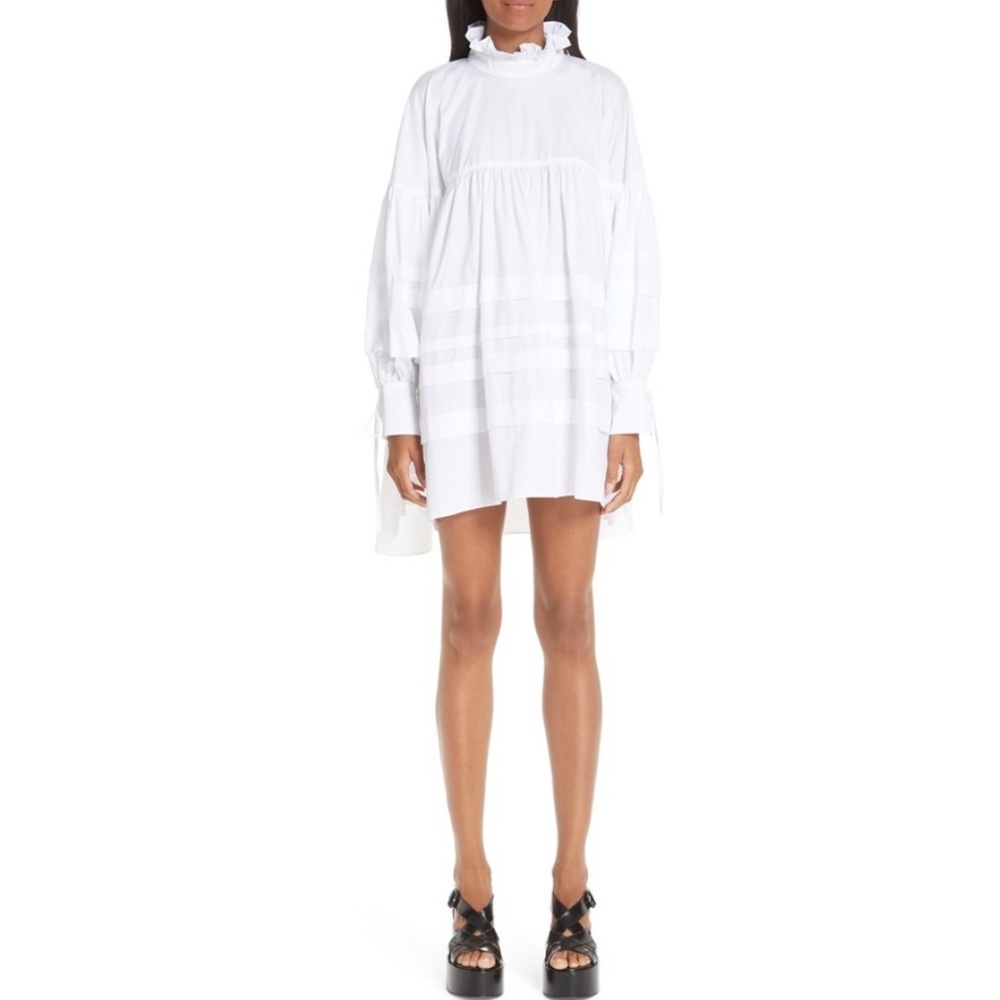Cecilie Bahnsen White Long Sleeve Dress